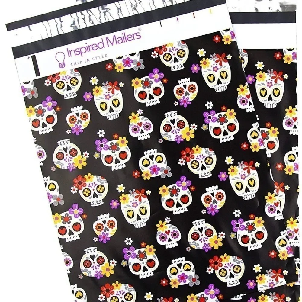 Poly Mailers MIX Skulls 🌸 10x13 35pcs 35stickers